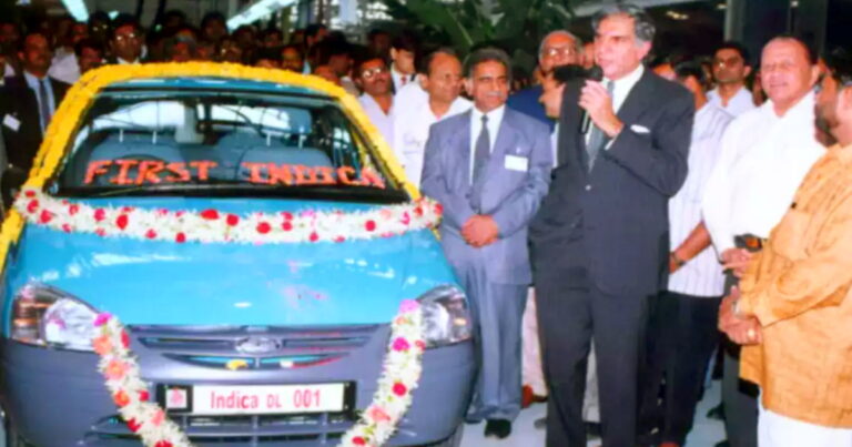 Blast from the past_ Ratan Tata launching the Safari SUV & Indica hatchback on the Auto Expo 1998